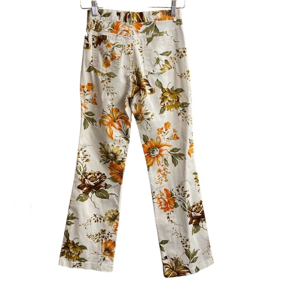 Cream with Multi Colour Floral Print Pant. Waist Size 27” - Picture 2 of 15